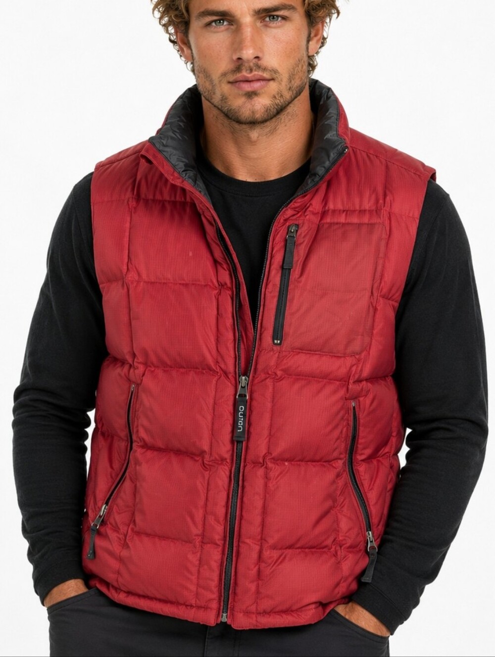 Burton Snowboards Heaters Red Down Puffer Vest Men's XL